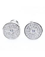 Mens or Womens Stud Earrings Round Cz Fashion Screw Back 9MM Sterling Silver