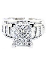 1cttw Diamond Wedding Ring 3 in 1 Style Engagement & Bands White Gold