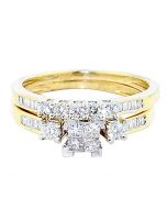 10K Gold Bridal Wedding Set 2pc Set 0.60cttw Diamond