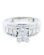 10K White Gold Wedding Ring 3 in 1 Style 1/2cttw Diamond