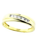 10k Gold Wedding Ring Mens 1/10cttw Diamonds 5mm Wide