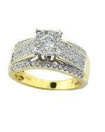 10K Gold 1cttw Diamond Wedding Ring Wide Band 8.5mm
