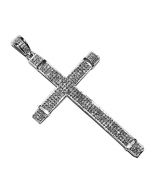0.4cttw Real Diamond Cross Pendant 45mm Tall Mens Pendant