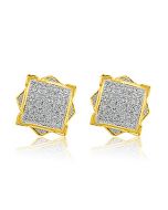 10K Yellow Gold Diamond Earrings 0.3cttw Screw on Fancy Mens