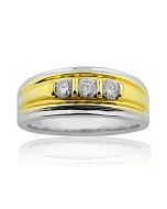 14K White Gold Mens Wedding Ring 0.5ctw diamonds