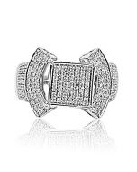 Wedding Ring Pave Set Sterling Silver 1/3cttw Diamond