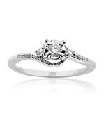Diamond Diamond Engagement Ring Swirl 0.19cttw 14K White Gold Round Center