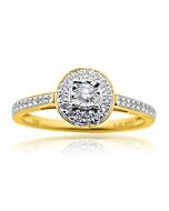 Diamond Diamond Engagement Ring Wide Halo 1/5cttw 14K Yellow Gold Round Center