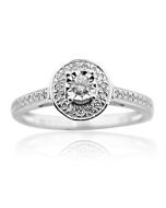 Diamond Engagement Ring Halo Style 1/5cttw 14K White Gold Round Center