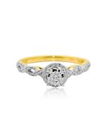 Diamond Engagement Ring Infinity Style 1/4cttw 14K Yellow Gold Halo