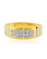 Diamond Wedding Band Fashion Ring 0.15cttw 10K Yellow Gold Two tone