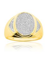 Diamond Mens Diamond Ring Pinky 0.35cttw 10K Yellow Gold Fashion