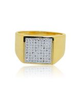 Diamond Mens Diamond Ring Pinky 0.3cttw 10K Yellow Gold Fashion