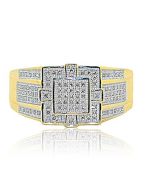 Diamond Mens Diamond Ring Pinky 1/3cttw 10K Yellow Gold Fashion