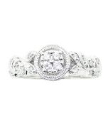 10K White Gold Diamond Engagment Ring 1/4cttw Vintage (i2/i3, I/j)