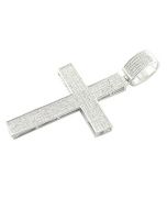 1.3cttw Diamond Cross Pendant Mens 55mm Tall Charm (i3, j/k)