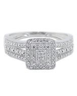 Diamond Ring Ladies Vintage 10K White Gold 0.15cttw Wedding Ring Annviersary Ring (i2/i3, I/j)