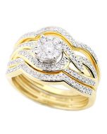 1/2cttw Diamond Bridal Set 14K Gold Wedding Rings 3pc Set Infinity Style