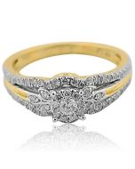 14K Yellow Gold Bridal Engagement Ring 0.45cttw 8mm Wide Vintage (i2/i3, I/j)