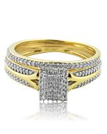 10K Yellow Gold Wedding Rings Set 1/3cttw Diamonds 2pc Set(i2/i3, i/j)