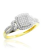 1/3cttw Diamond Bridal Engagement Ring 10K Yellow Gold 9mm Wide(i2/i3, i/j)