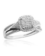 10K White Gold Diamond Engagement Ring 1/10cttw 8mm Wide(i2/i3, i/j)