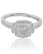 10K White Gold Diamond Ring 1/3cttw 9mm Wide Wedding or Cocktail Ring(i2/i3, i/j)