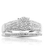 10K White Gold Wedding Ring Set 2pc 1/3cttw Diamonds (i2/i3, i/j)