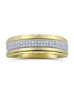 10K Gold Men's Wedding Band Ring 7mm Wide 1/2cttw Diamond (i2/i3, I/j)
