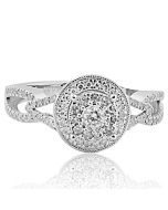 Halo Diamond Engagement Ring White gold 10K 1/3ctw (i2/i3, I/j)