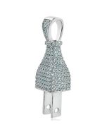 Silver 3D Switch Charm With CZ Iced Out Full Pave 36mm Pendant