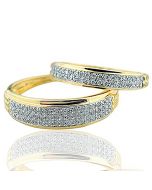 His and Her Ring Set Duo Set 10K Yellow Gold 0.50ctw Diamond Wedding Bands (i2/i3, I/j)