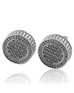 12.5mm Round 0.36Ctw Diamond 3D Stud Earrings in 925 Silver