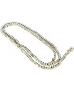 10K Gold Diamond Tennis Necklace 20 Inch Long 2.00ctw Diamond Mens or Womens Chain