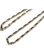 10K Gold Bullet Fancy Link Neclace Mens or Womens 30 Inches Long 4.5mm Wide