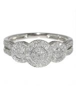 0.25ct Diamond Bridal Engagement Ring 10K White Gold Three Stone Style Anniversary Ring