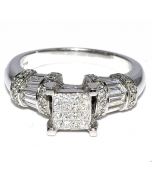 Princess Cut Diamond Bridal Engagement Ring 14K White Gold 1.25ctw