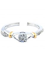 0.15ct Diamond Engagement Ring Rose White Gold 10K