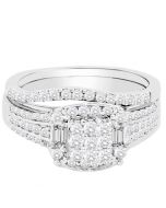 0.75ct Diamond Bridal Set 10K White gold 10mm Wide 2pc Set