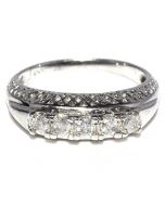0.2ct Diamond Anniversary Wedding Band Ring 10K White gold