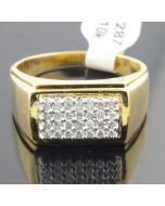 10K Yellow Gold Mens Diamond Ring 3/8cttw Diamonds 11mm Wide Pinky Fashion Ring (i1/i2, I/j)