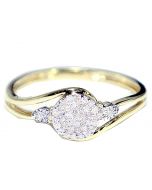 10K Gold Engagement Fashion Ring Swirl 0.12ct Diamonds