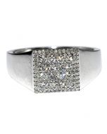 0.5ct Mens Wedding Ring Squared 10K White Gold 9mm Wide 10K Comfort Fit