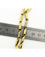 Mens real 10K Yellow Gold 4mm  27Inches Long Chain Necklace Lobster