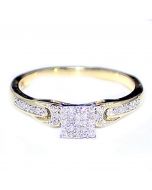 Diamond Engagement Promise Ring 0.14ct 10K Gold Princess Cut Style 