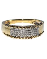 10K Gold Mens Wedding Band Ring 0.2ct Diamonds 7mm Wide