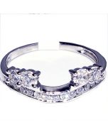 Diamond Enhancer Jacker Ring Wedding Band 0.5ct for Solitaire 14K White Gold 6.5mm wide