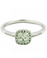 14K White Gold Diamond Engagement Ring 0.31ctw 7mm Wide