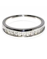 Mens Wedding Band 0.5ct Diamond 5.5mm Wide Sterling Silver
