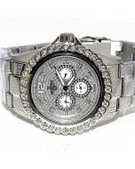 Diamond Watch for Men Ice Time 0.25ctw Diamonds 45mm Dial White